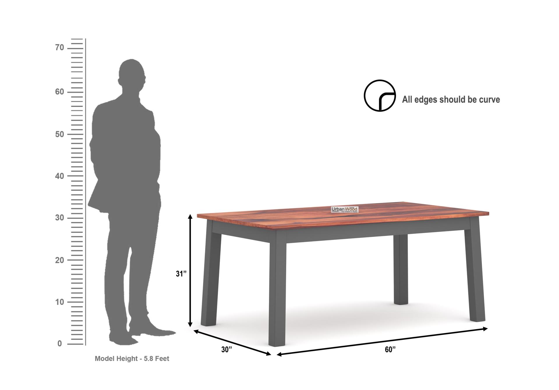 Buy Crispin 6Seater Dining Table (Teak Finish) Online in India UrbanWood